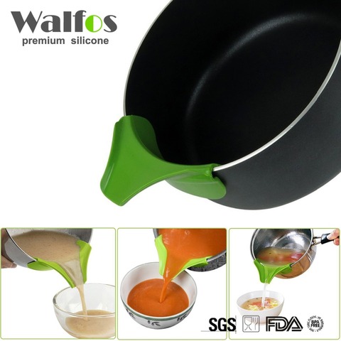 WALFOS Silicone Soup Funnel Kitchen Gadget, Anti-Spill Edge Water Deflector Cookware Tool ► Photo 1/6