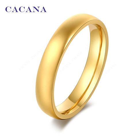 CACANA  Stainless Steel Rings For Women  Smooth Fashion Jewelry Wholesale NO.R16 ► Photo 1/5