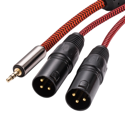 3.5 to 2 XLR Hifi Audio Cable Mini Jack 3.5mm to Dual XLR 3 Pin for PC Mobile MP3 Amplifier Mixing Console Cable 1M 2M 3M 5M 8M ► Photo 1/4