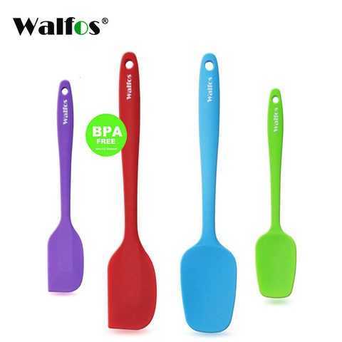 WALFOS set of 4 Heat Resistant Silicone Cooking Tools Non-stick Spatula Spoon Turner Accessories Baking Tools Kitchen Utensils ► Photo 1/6