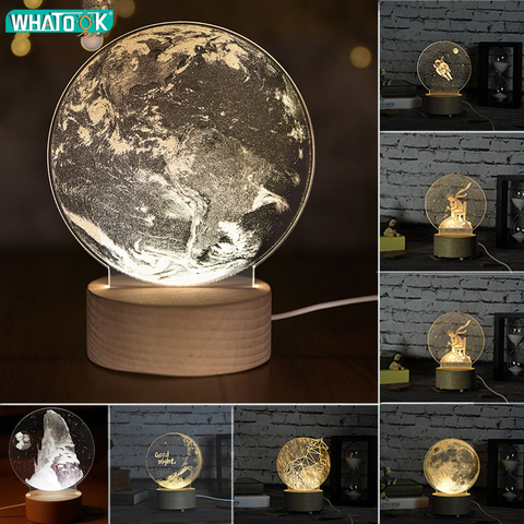 Internal Sculpture 3D Moon Night Light Unicorn Little Prince Table Lamp Abajur LED luminaria Baby Sleeping Nightlight Home Decor ► Photo 1/6