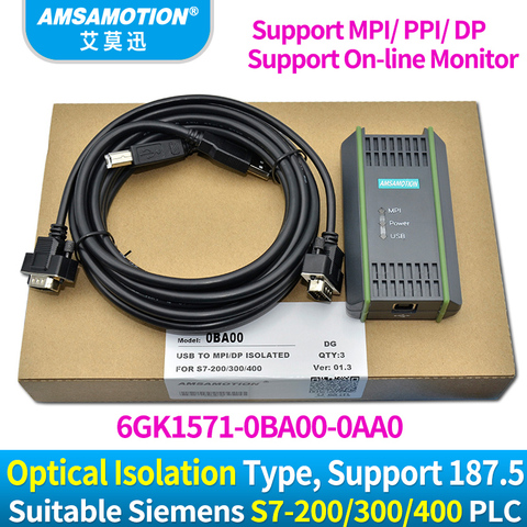 USB-MPI DP PPI for Siemens S7-200/300/400 PLC Programming Cable PC Adapter USB A2 6GK1571-0BA00-0AA0 PC Adapter For S7 System ► Photo 1/6
