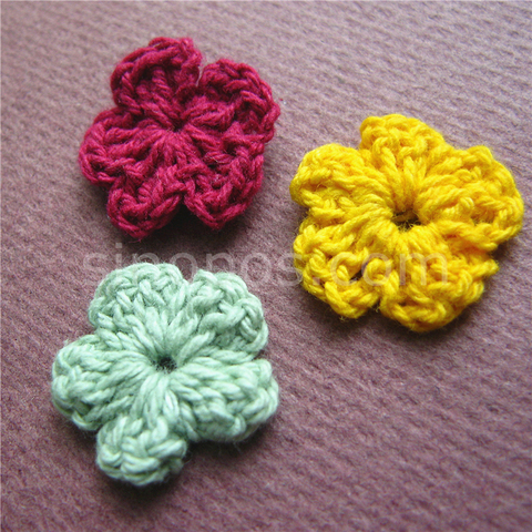 Cotton Knitted Flower Handmade Crochet Patches Sewing Craft