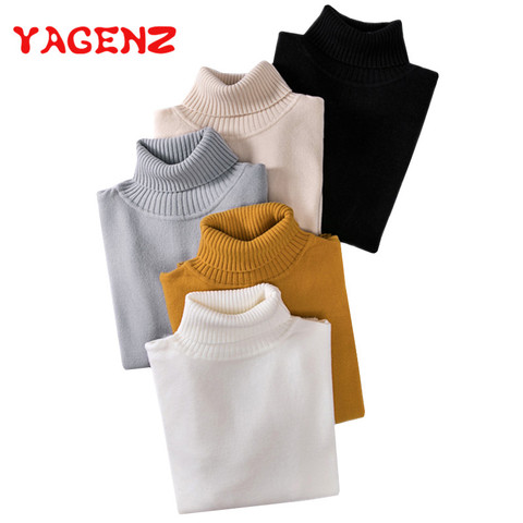 YAGENZ Autumn And Winter Sweater Women knitted bottoming shirt Elastic long-sleeved Turtleneck Pullovers Female Knitted sweaters ► Photo 1/6