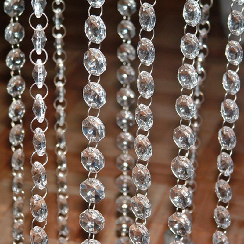 33FT 10m Crystal Bead Acrylic Garland Chandelier Hanging Wedding Supplie Curtain 