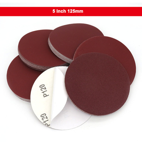 5-100Pcs 5 Inch 125mm Round Dry Sandpaper Glue Backing Pad Disk Sand Sheets Grit 60-2000 Hook And Loop Sanding Disc ► Photo 1/5
