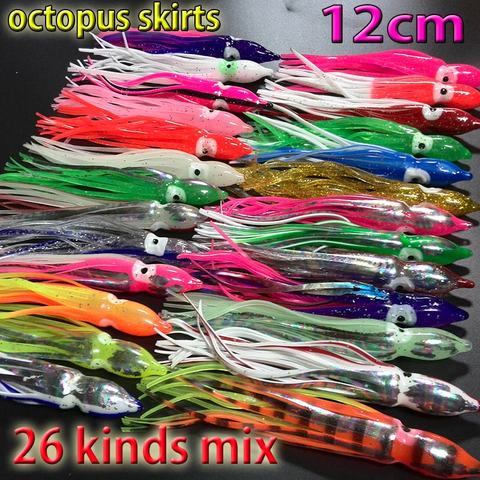 more color choose  fishing octopus skirts size:12CM 26kinds color choose 10pcs/lot soft bait ► Photo 1/6