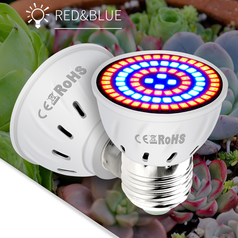 LED E27 Full Spectrum LED Lights Bulb For Plant Growth Lamp E14 Indoor Seedling GU10 220V Grow Light MR16 Greenhouse Hydroponics ► Photo 1/6