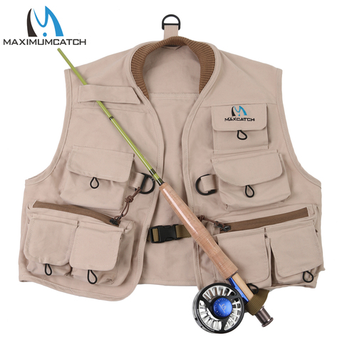 Maximumcatch Fly Fishing Vest 100% Cotton Fly Vest Hykids Youth Children Jacket Multi Pocket For Kids Youth Size S/M/L ► Photo 1/6