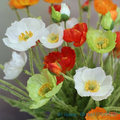 1 PCS Beautiful Artificial Poppy Silk Flowers Home Wedding Decoration Gift F263 ► Photo 1/6