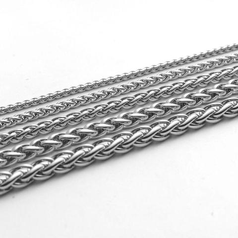 Wholesale Jewelry --  50/60/70/80 cm Stainless steel White Long Weave Chain Necklaces for Men Fashion Jewlery No Fade ► Photo 1/6