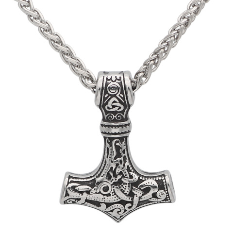 Viking 316L Stainless steel Thor Hammer Mjolnir Amulet Scandinavian pendant necklace ► Photo 1/6