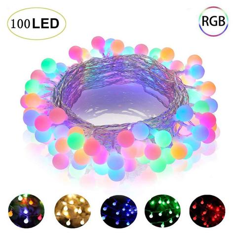 10M 100LED 220V/110V LED Ball String Lights Christmas Bulb Fairy Garlands Outdoor For Holiday Wedding Home New Year's Decor Lamp ► Photo 1/6