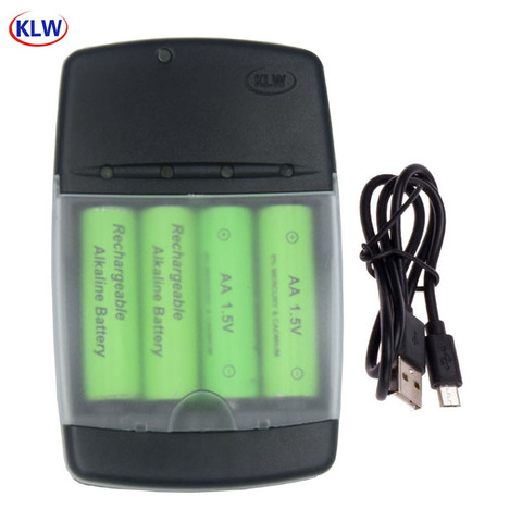 USB smart Battery Charger for LR03  AA LR6 AAA Alkaline 1.5V Rechargeable Battery with LED indicator intelligent charger ► Photo 1/6