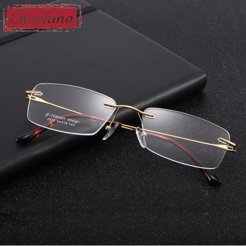 Eyeglasses Titanium Rimless Glasses for Men Top Quality Women Spectacle Frames Optical Gold Light Rim for Miopia ► Photo 1/6
