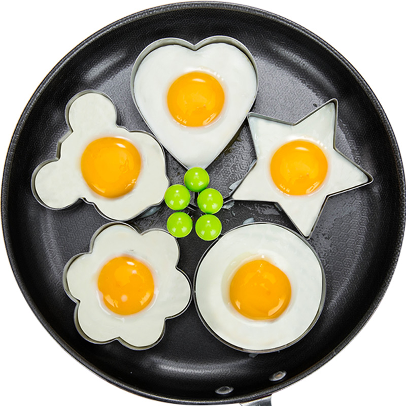 5pcs Stainless Steel Frying Pan Fried Egg Pancake Cooking Ring Mould Shaper Mold