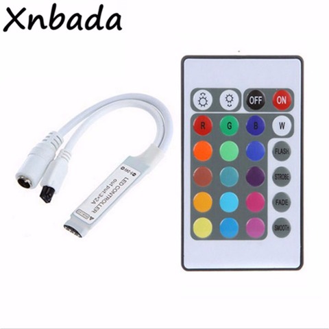 Mini 24keys RGB Led Strip IR Remote Controller With Mini Receiver For 3528 5050 RGB Led Strip DC12V ► Photo 1/6