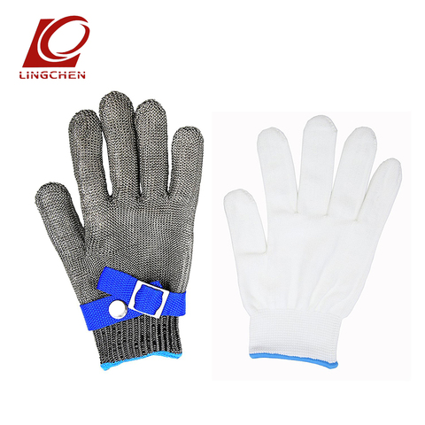 Stainless Steel Work Gloves Cut Resistant Wire Metal Mesh Anti Cut Safety  Gloves