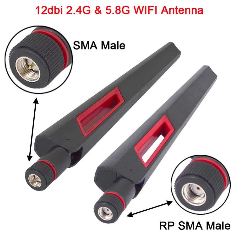 Dual Frequence 2.4G 5.8G 8Dbi Antenna Wifi RP SMA Male Connectors WLAN 