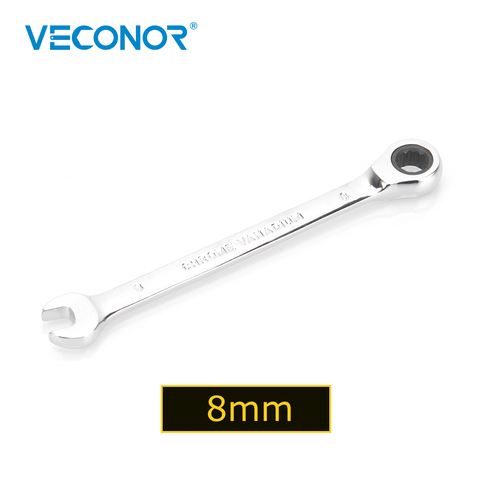 8mm Ratchet Wrench Spanner Fixed Head Mirror Polish 72T Ratcheting High Torque Multitool ► Photo 1/6