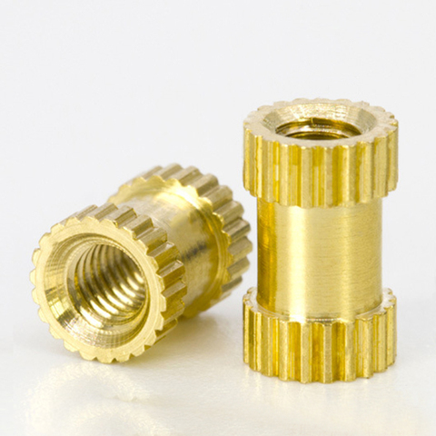 100pcs/lot M2 M2.5 M3 Copper Inserts Brass Double Pass Knurl Nut Embedded Fastener Spacing Nuts C0085 ► Photo 1/2