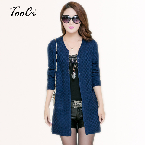 Women Spring  Cardigan With Pockets  Clothing Soft and Comfortable Coat Knitted V-Neck Long Cardigan Female Sweater Jacket ► Photo 1/6