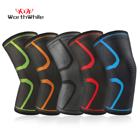 WorthWhile 1 Pair Elastic Nylon Knee Pads Fitness Protective Gear Sports Kneepad Patella Brace Support for Basketball Volleyball ► Photo 1/6