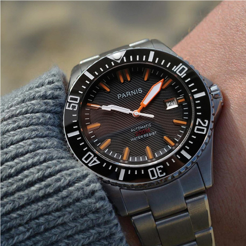 Parnis Automatic Diver Watch Waterproof 200m Metal Mechanical Men's Watches Sapphire Glass mekanik kol saati relogio automatico ► Photo 1/6