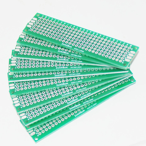 10pcs PCB Prototype PCB Board Circuit Board Protoboard PCB Price Universal Stripboard Prototyping Veroboard 2 X 8 Double Side ► Photo 1/6