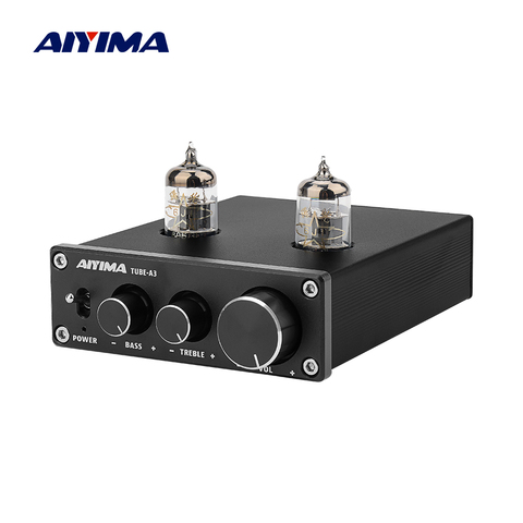 AIYIMA 6J1 Tube Amplifier Bile Preamplifier HIFI Preamp Treble Bass Adjustment Audio Preamplifier DC12V For Amplifier Speaker ► Photo 1/6