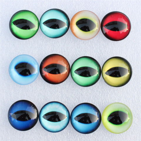 From 8mm to 25mm Random Mixed Dragon Eyes Round Glass Cabochon Flatback Photo Dome Jerelry DIY Accessories For base Tray  K06097 ► Photo 1/1