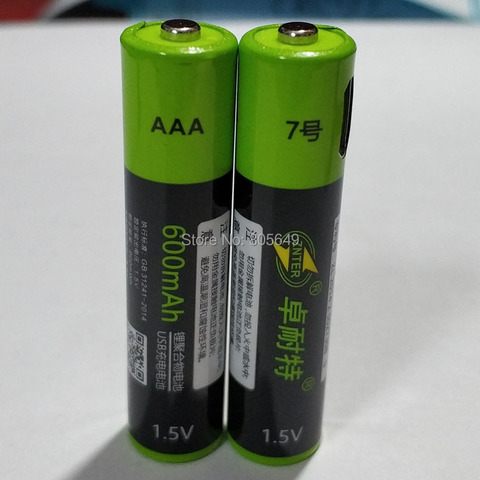 2pcs ZNTER 1.5V AAA usb battery 400mAh li-polymer li-po rechargeable lithium li-ion battery not include usb cable  ► Photo 1/1