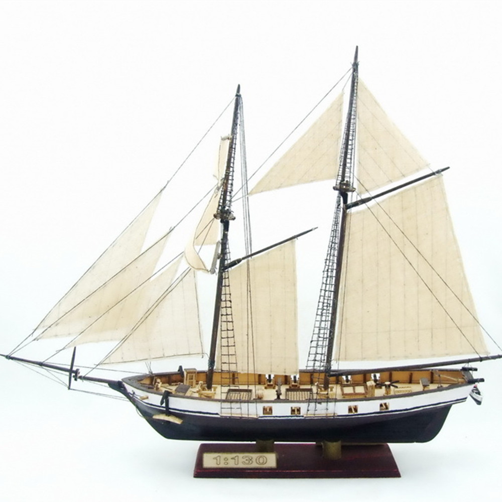 1:96 Classics Antique Battleship wooden model kits HARVEY 1847 wooden Sailboat 