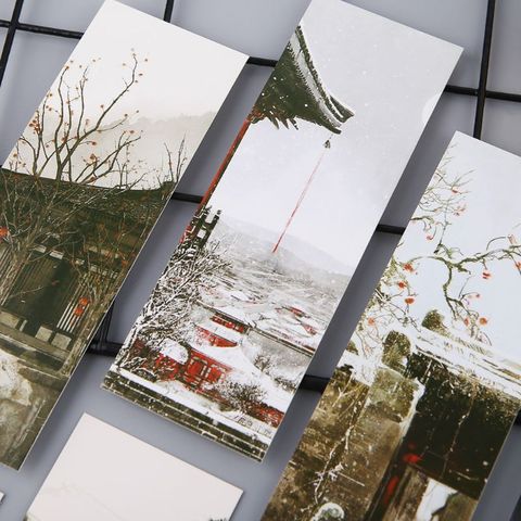 30pcs Creative Chinese Style Paper Bookmarks Painting Cards  Retro Beautiful Boxed Bookmark Commemorative Gifts ► Photo 1/6