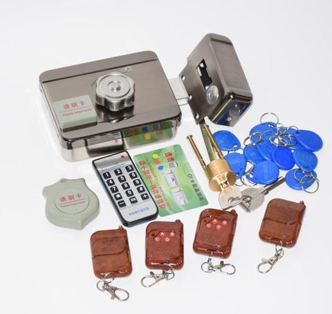 1 2 3 4 remote controls electronic lock kit DC12V integrated RFID card electronic gate door locks reading &rotating open ► Photo 1/6