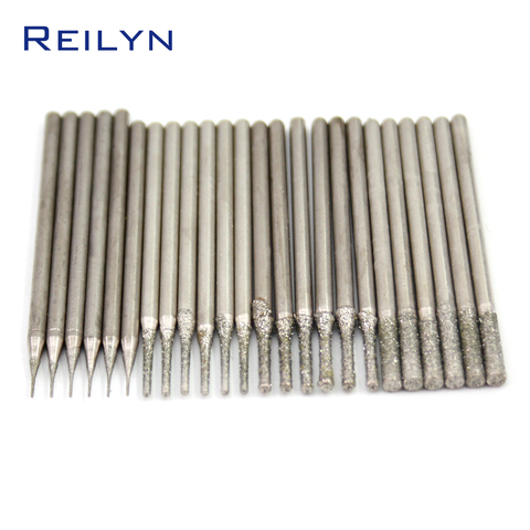A type Emergy diamond grinding burr jade stone drill bits teeth grinding bits drilling needle for dremel hanging mill ► Photo 1/5