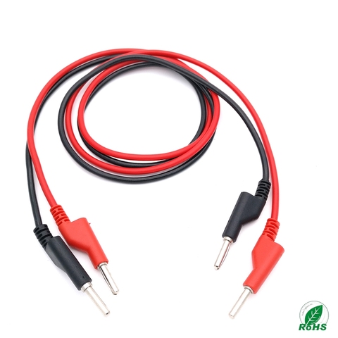 1Pair Double End 4mm Male Banana Plug Soft Silicone Test Cable Connector Multimeter Test Lead Red + Blcak# ► Photo 1/5
