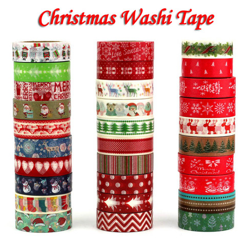 1PC Kawaii Christmas Washi Tape Set Rice Paper DIY Planner Adhesive Tape 1.5cm*10m Masking Tape School Supplies Stationery ► Photo 1/5