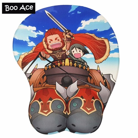 Fate/ Zero Weber and Rider  Gaming Mouse Pad Sexy Big Soft Breast 3D Mouse Pad New Arrival Wrist Rest H2.8cm/1.1