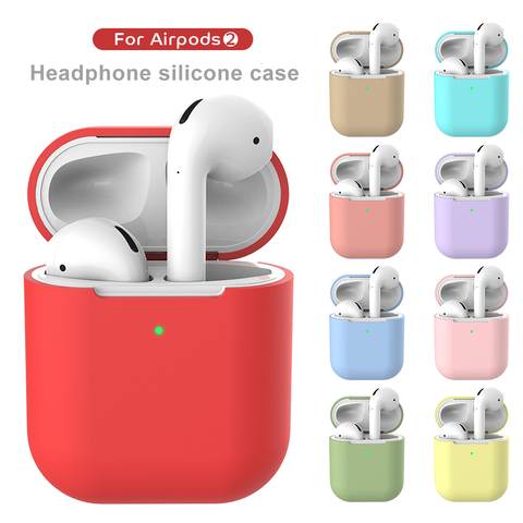 Earphone Case For Apple AirPods 2 Silicone Cover Wireless Bluetooth Headphone Air Pods Pouch Protective For AirPod Silm Case ► Photo 1/6