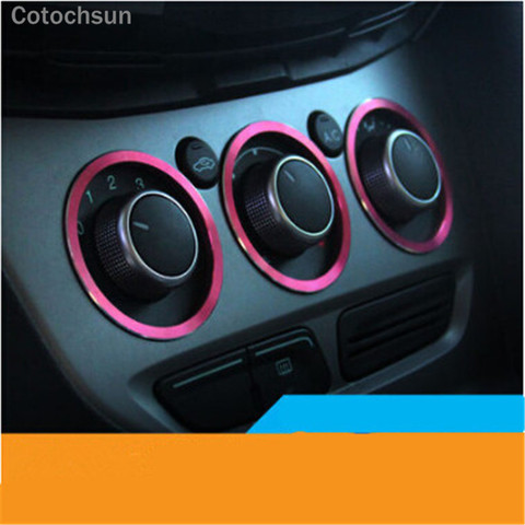 Cotochsun Car Interior Manual Air Conditioning Knob Decoration Ring Fit For Ford Focus 2 MK2 Focus 3 MK3 Kuga, Car Styling ► Photo 1/5