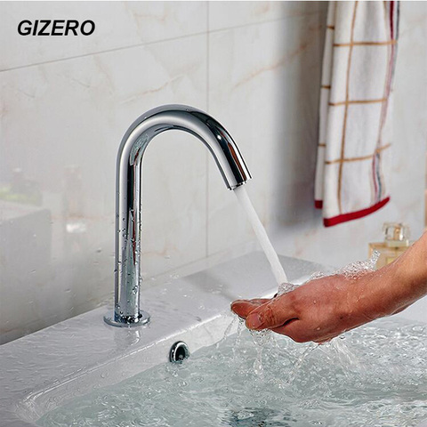 Automatic Infrared Sink Faucet Touchless Free Sensor Faucet Handfree Water Saving Inductive Electric Basin Faucet ZR1016 ► Photo 1/6
