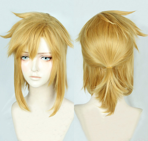 The Legend of Zelda: Breath of the Wild Link Short Golden Pony tail Heat Resistant Hair Cosplay Costume Wig + Free Wig Cap ► Photo 1/6