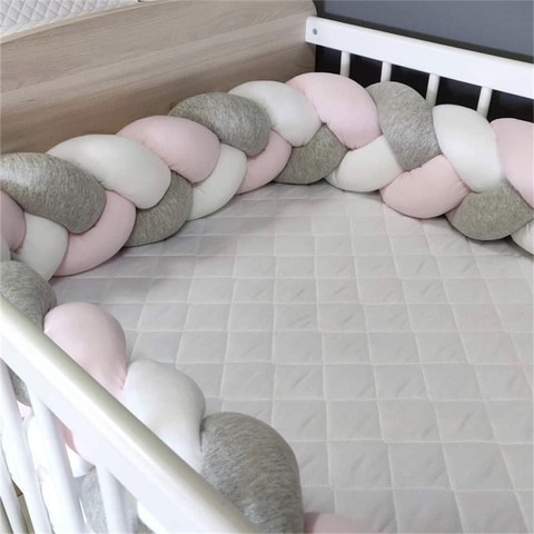 1M/2M/3M Baby Bumper Bed Braid Knot Pillow Cushion Bumper for Infant Bebe Crib Protector Cot Bumper Room Decor ► Photo 1/6