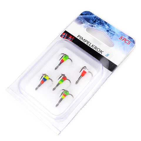 Fishing Hooks Winter Ice Fishing Three-jaw Hook High Carbon Steel Tackle Tools Fishing Accessories 5Pcs/Set Newly 6# 8# 10# ► Photo 1/6