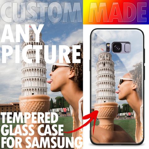 Customized print photo Custom made DIY Tempered Glass Phone Case For Samsung Galaxy S8 S9 S10 e S20 ultra Plus Note 20 8 9 10 ► Photo 1/6
