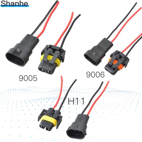 9005 9006 H11 2 Pin Way auto connector Waterproof Electrical Wire Connector Plug Female Male with wires ► Photo 1/6