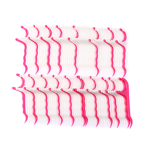 100 Pcs/Lot Disposable Dental Flosser Interdental Brush Teeth Stick Toothpicks Floss Pick Oral Gum Teeth Cleaning Care ► Photo 1/5