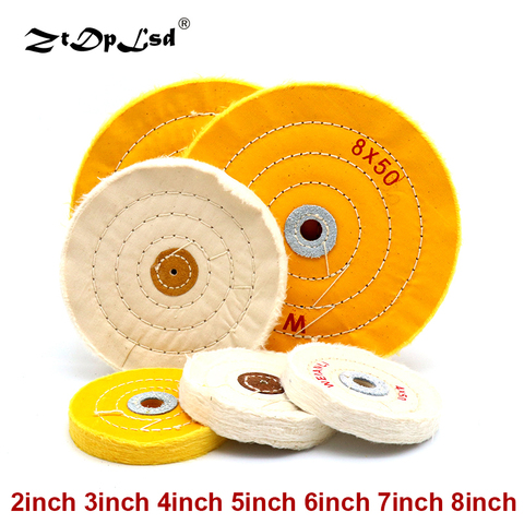 1Pcs Cotton Polishing Cloth Buffing Wheels Grinder For Gold Silver Jewelry Metal Wood Abrasive Tools White Round Shape Pad ► Photo 1/5