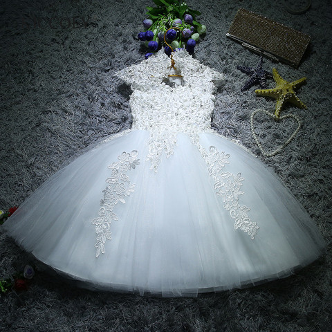 Newborn Baby Girls Baptism Christmas Dresses White Sequin Beads Lace 1 Year Birthday Dress Infant Princess Christening Dress ► Photo 1/6